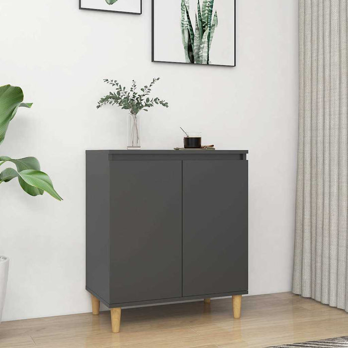 Servantă cu picioare din lemn masiv, gri, 60x35x70 cm, PAL WALTI