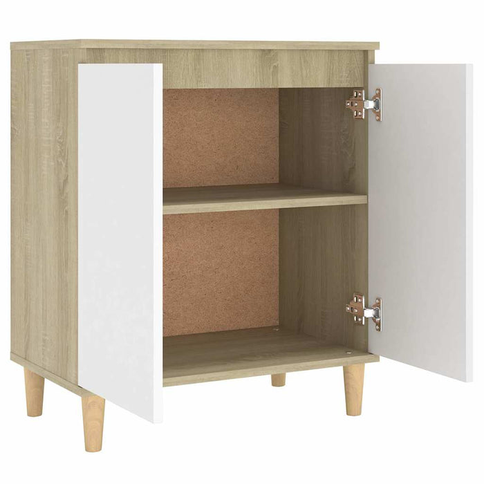 Servantă picioare lemn masiv alb/stejar sonoma 60x35x70 cm PAL WALTI