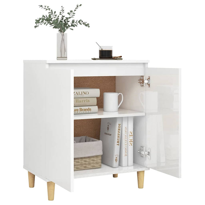Servantă & picioare lemn masiv alb extralucios 60x35x70cm PAL WALTI