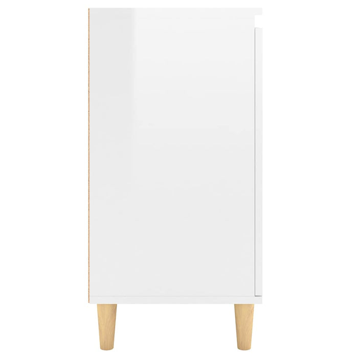 Servantă & picioare lemn masiv alb extralucios 60x35x70cm PAL WALTI