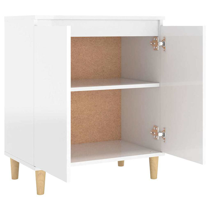 Servantă & picioare lemn masiv alb extralucios 60x35x70cm PAL WALTI