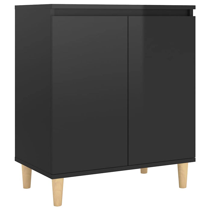Servantă & picioare lemn masiv negru extralucios 60x35x70cm PAL WALTI