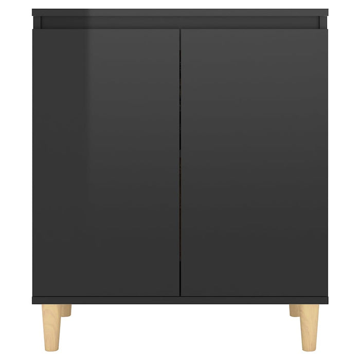 Servantă & picioare lemn masiv negru extralucios 60x35x70cm PAL WALTI