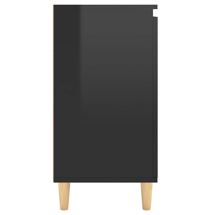 Servantă & picioare lemn masiv negru extralucios 60x35x70cm PAL WALTI