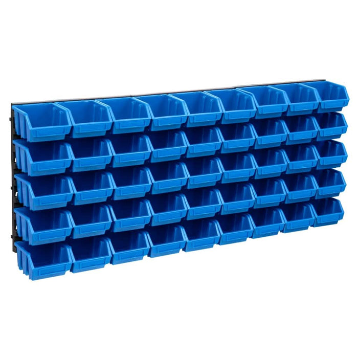 Set cutii depozitare, 48 piese, panouri perete, albastru&negru - WALTI WALTI