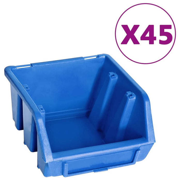 Set cutii depozitare, 48 piese, panouri perete, albastru&negru - WALTI WALTI