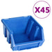 Set cutii depozitare, 48 piese, panouri perete, albastru&negru - WALTI WALTI