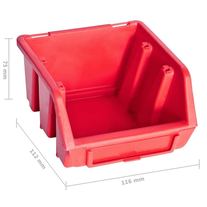 Set cutii depozitare 39 piese cu panouri de perete, roșu&negru - WALTI WALTI
