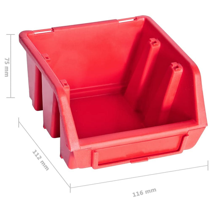 Set cutii depozitare 80 piese cu panouri de perete, roșu&negru - WALTI WALTI