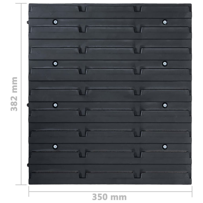 Set cutii depozitare, 96 piese, panouri perete, albastru&negru - WALTI WALTI