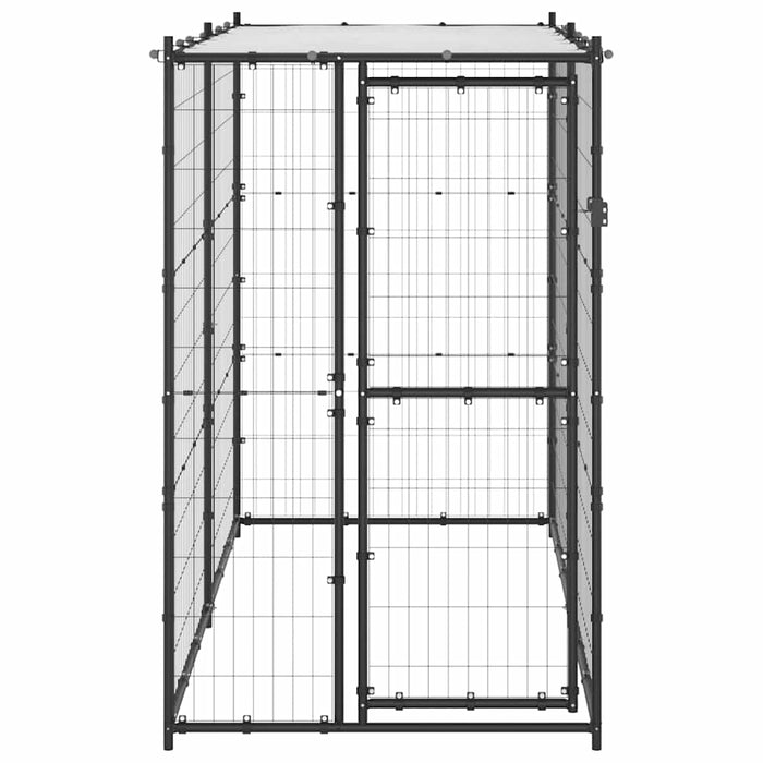 Padoc pentru câini de exterior cu acoperiș 110x220x180 cm oțel - WALTI WALTI
