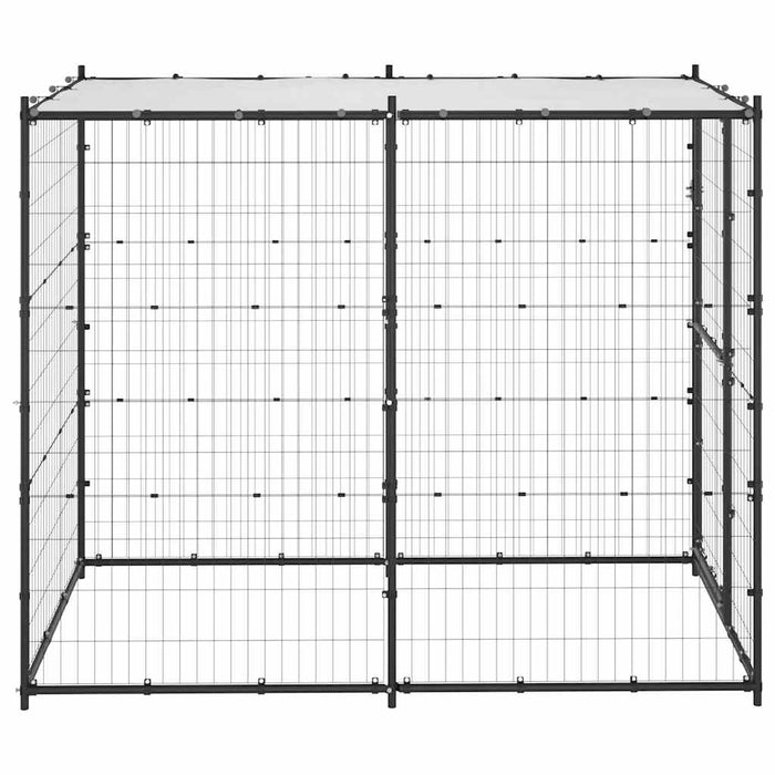 Padoc pentru câini de exterior cu acoperiș 110x220x180 cm oțel - WALTI WALTI