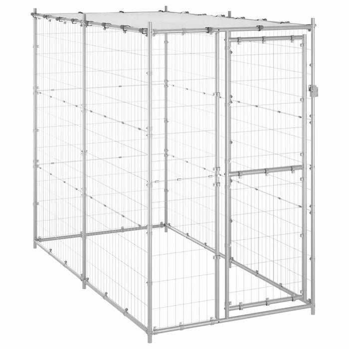 Padoc câini de exterior cu acoperiș 110x220x180 cm oțel zincat - WALTI WALTI