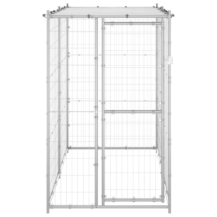 Padoc câini de exterior cu acoperiș 110x220x180 cm oțel zincat - WALTI WALTI