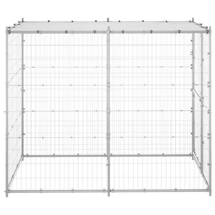 Padoc câini de exterior cu acoperiș 110x220x180 cm oțel zincat - WALTI WALTI