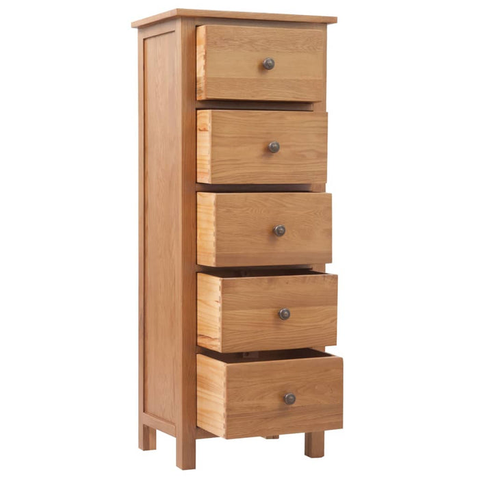 Comodă înaltă cu sertare, 45x32x110 cm, lemn masiv stejar - WALTI WALTI