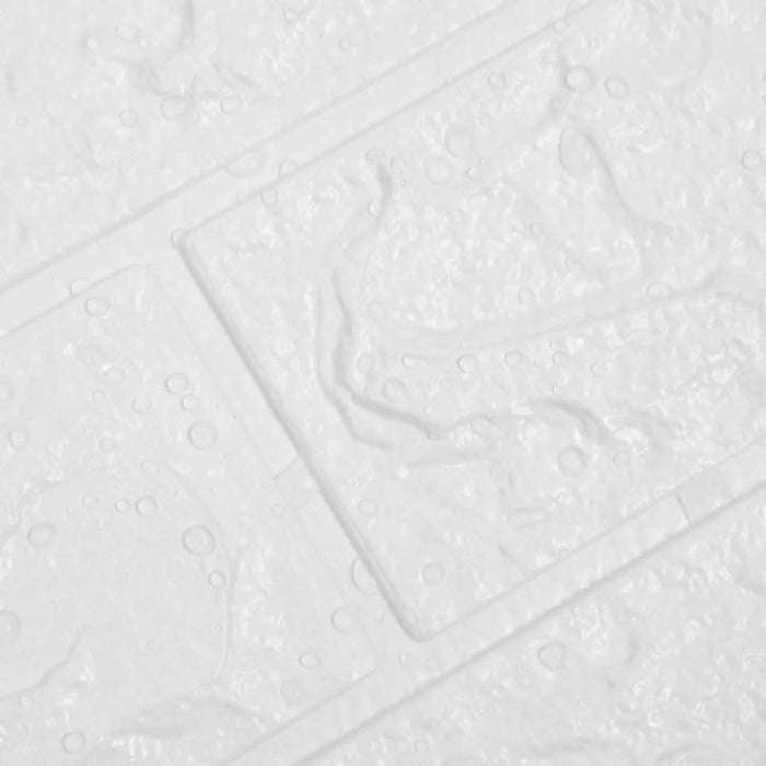 Tapet de perete autocolant 3D, 10 buc., alb, model cărămizi WALTI