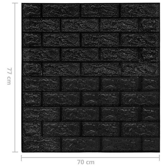 Tapet de perete autocolant, model cărămizi 3D, 10 buc., negru WALTI