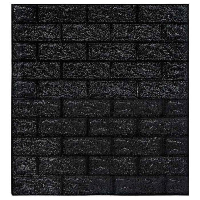 Tapet de perete autocolant, model cărămizi 3D, 40 buc., negru WALTI
