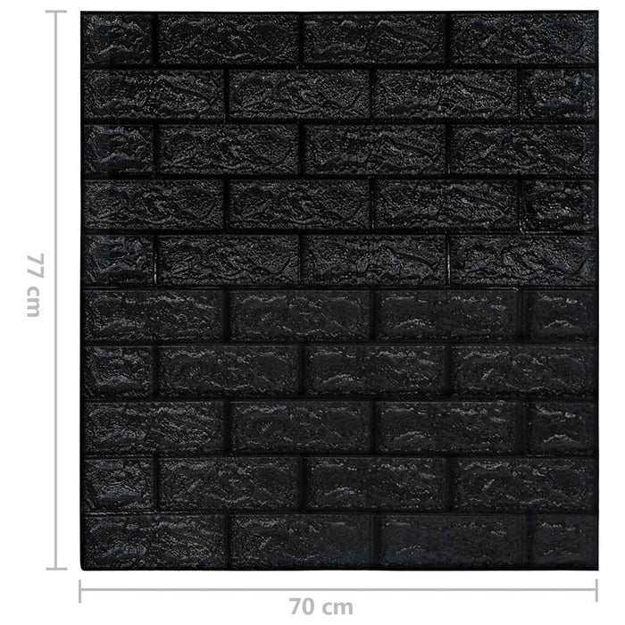Tapet de perete autocolant, model cărămizi 3D, 40 buc., negru WALTI