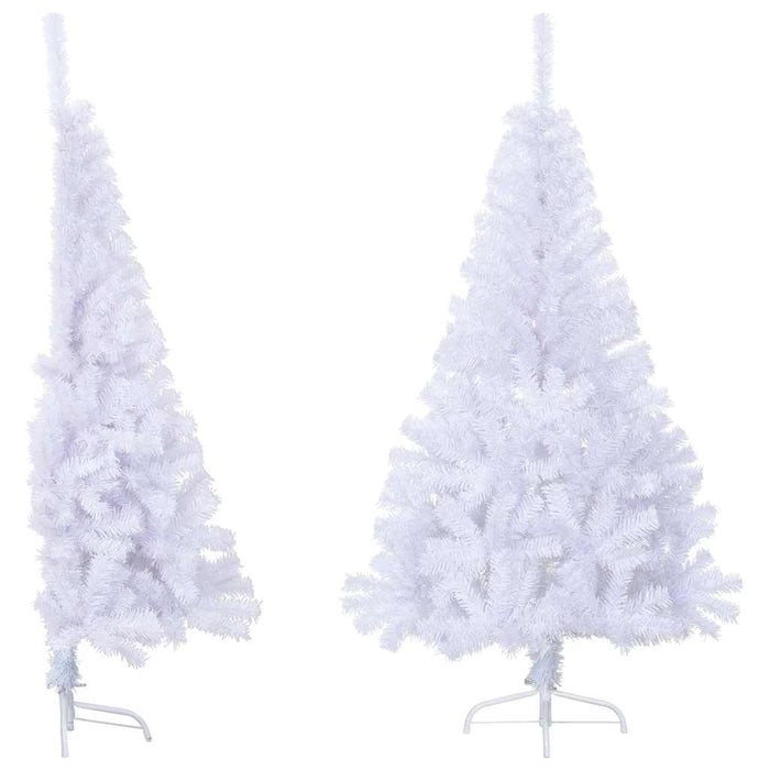 Jumătate pom Crăciun artificial cu suport, alb, 150 cm, PVC WALTI