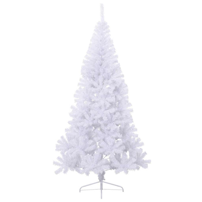 Brad de Crăciun artificial jumătate, suport, alb, 210 cm, PVC - WALTI WALTI