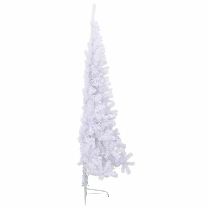 Brad de Crăciun artificial jumătate, suport, alb, 210 cm, PVC - WALTI WALTI