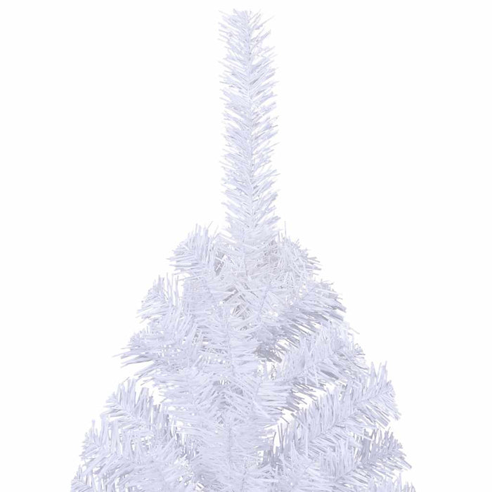 Brad de Crăciun artificial jumătate, suport, alb, 210 cm, PVC - WALTI WALTI