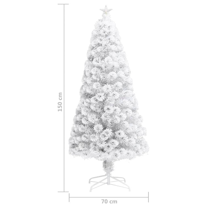 Brad de Crăciun artificial pre-iluminat alb 150 cm fibră optică - WALTI WALTI