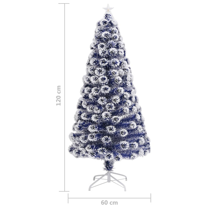 Brad Crăciun artificial luminat alb&albastru 120cm fibră optică - WALTI WALTI