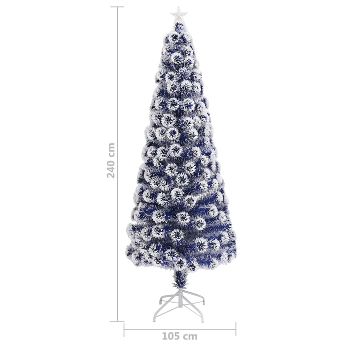 Brad Crăciun artificial luminat alb&albastru 240cm fibră optică - WALTI WALTI