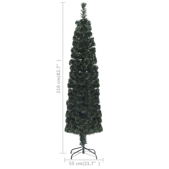Brad Crăciun artificial subțire,suport/LED 210cm,fibră optică - WALTI WALTI
