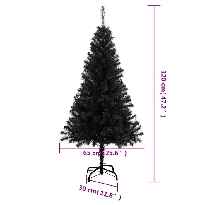 Pom de Crăciun artificial cu suport, negru, 120 cm, PVC - WALTI WALTI