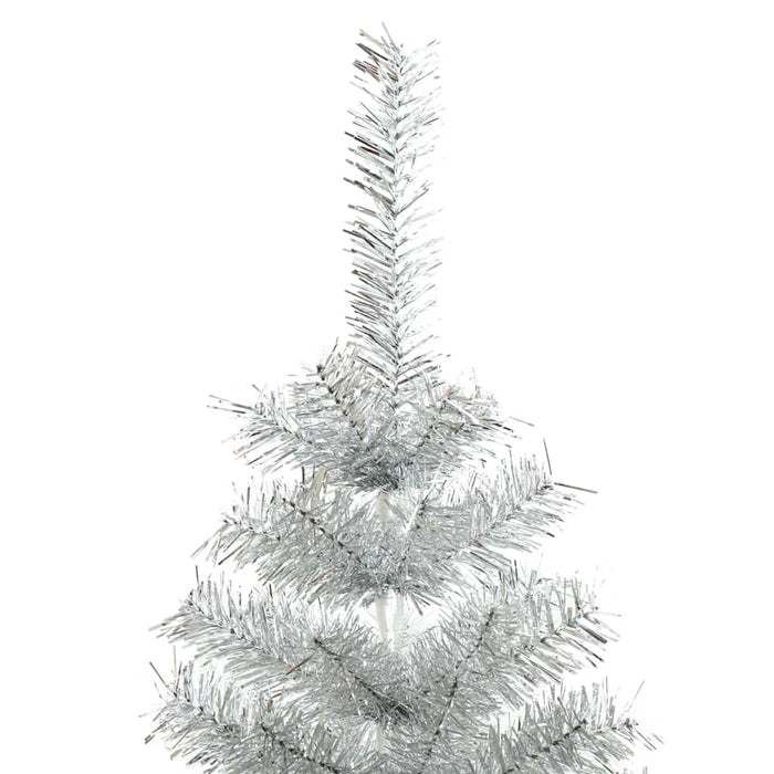 Pom de Crăciun artificial cu suport, argintiu, 120 cm PET - WALTI WALTI