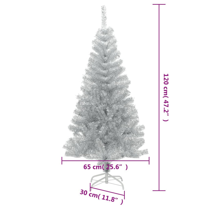 Pom de Crăciun artificial cu suport, argintiu, 120 cm PET - WALTI WALTI