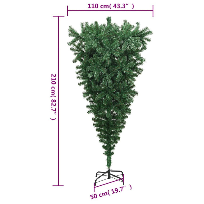 Pom de Crăciun artificial inversat, cu suport, verde, 210 cm - WALTI WALTI