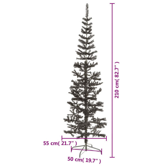 Brad de Crăciun artificial subțire, negru, 210 cm - WALTI WALTI