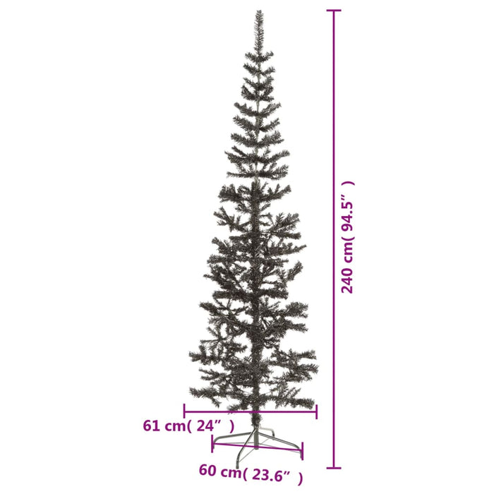 Brad de Crăciun artificial subțire, negru, 240 cm - WALTI WALTI