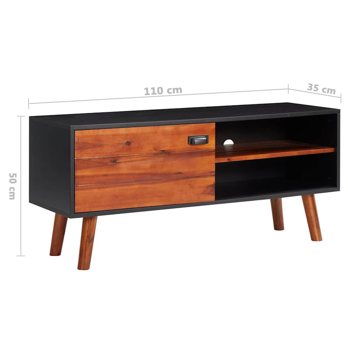Comodă TV, 110x35x50 cm, lemn masiv de acacia și MDF WALTI