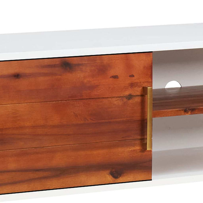 Comodă TV, 110x35x50 cm, lemn masiv de acacia și MDF WALTI