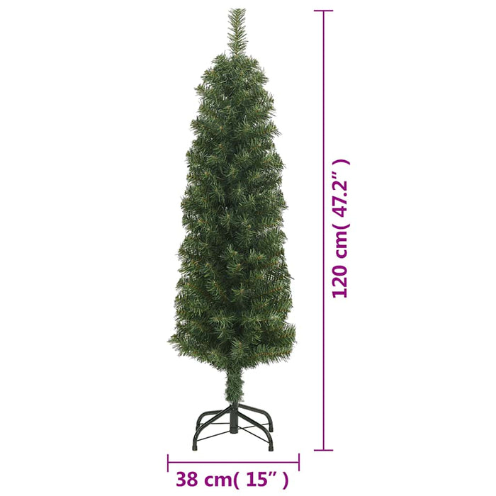 Brad de Crăciun artificial slim cu suport, verde, 120 cm, PVC - WALTI WALTI