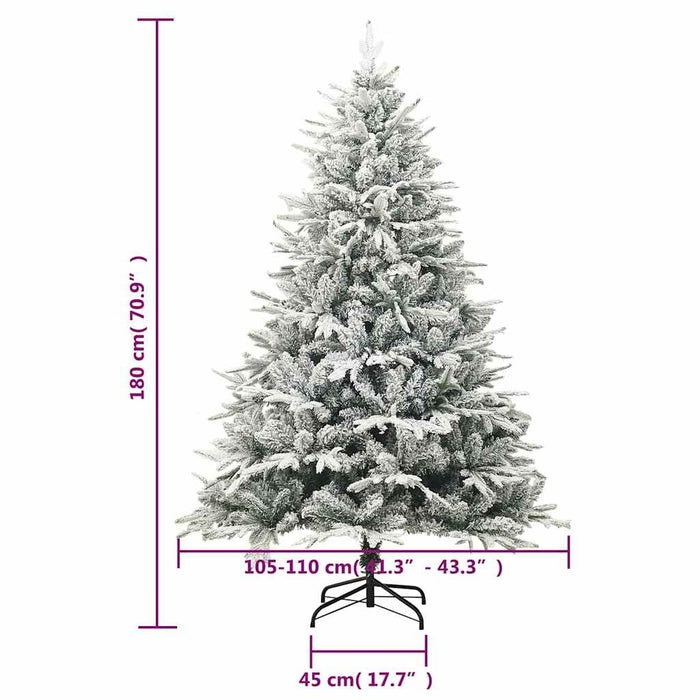 Pom de Crăciun artificial cu zăpadă, verde, 180 cm, PVC & PE - WALTI WALTI