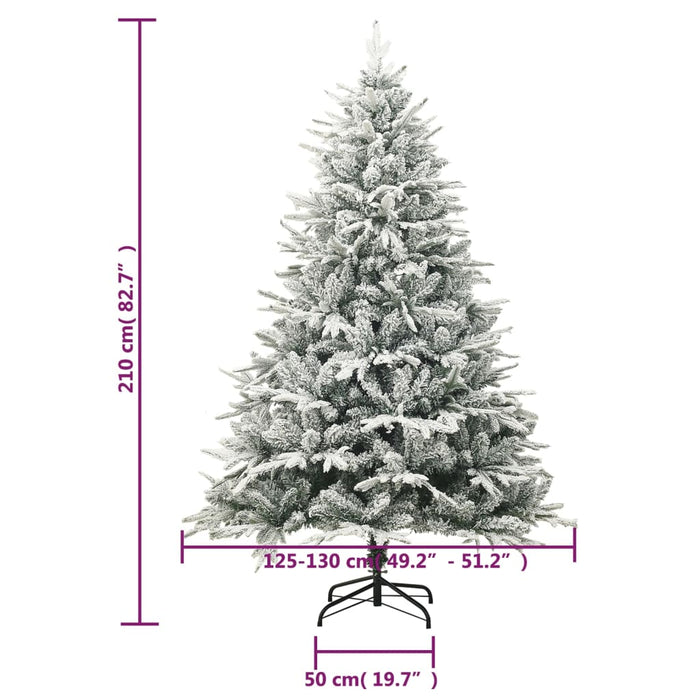 Brad de Crăciun artificial cu zăpadă, verde, 210 cm, PVC & PE - WALTI WALTI