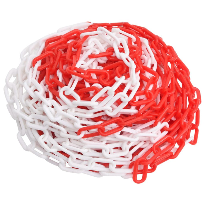 Lanțuri de avertizare, roșu și alb, 100 m, Ø8 mm, plastic - WALTI WALTI