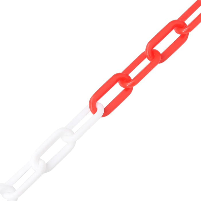 Lanțuri de avertizare, roșu și alb, 100 m, Ø8 mm, plastic - WALTI WALTI