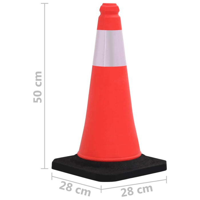 Conuri de trafic reflectorizante cu baze grele, 10 buc., 50 cm - WALTI WALTI