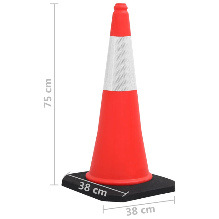 Conuri rutiere reflectorizante cu baze grele 4 buc. 75 cm - WALTI WALTI
