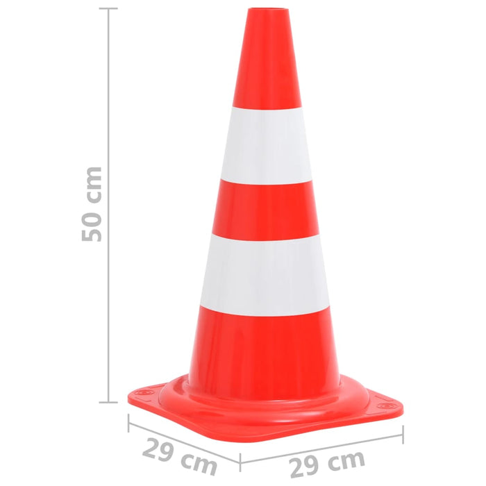 Conuri rutiere reflectorizante, 20 buc., roșu și alb, 50 cm - WALTI WALTI