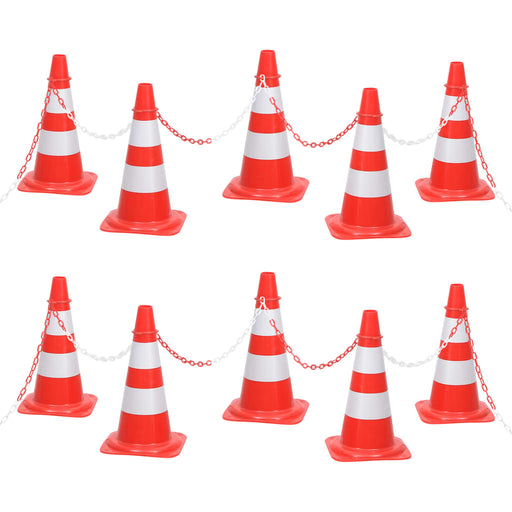Set de lanț și con, lanț 10 m, roșu și alb - WALTI WALTI