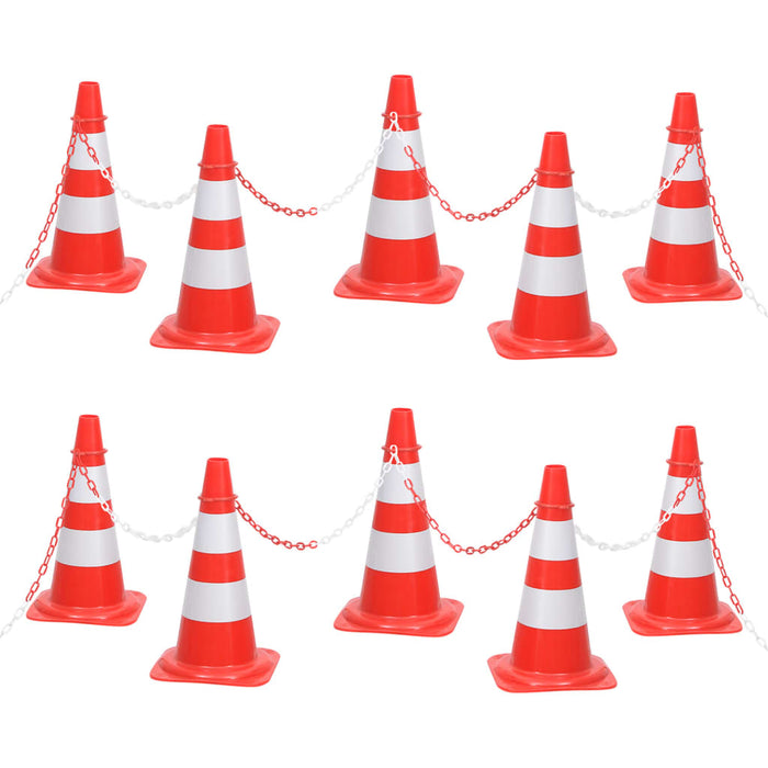 Set de lanț și con, lanț 10 m, roșu și alb - WALTI WALTI